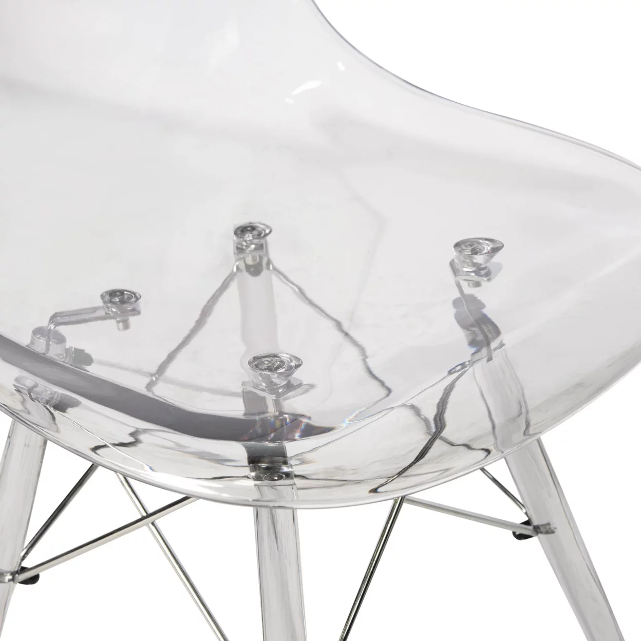 Dover Molded Side Chair with Acrylic Base, Set of 4 – Clear - Image 4