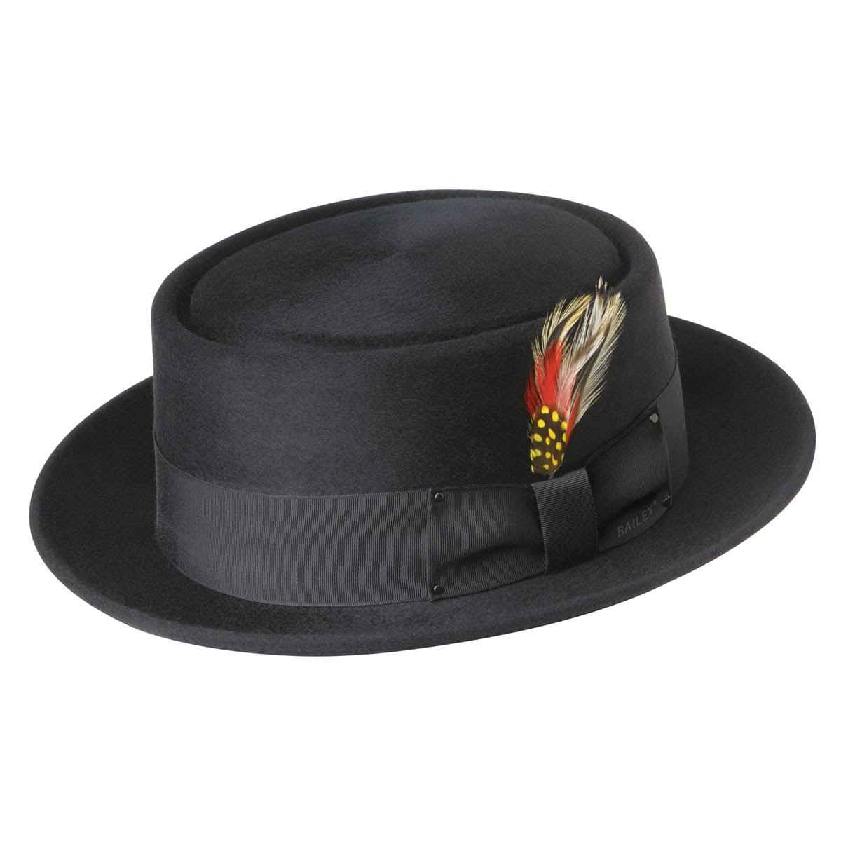 Men&s Bailey Jett Pork Pie Hat: Size: 7 5/8 Black
