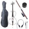 Cecilio CECO-2WH Full Size 4/4 Ebony Electric Silent Pearl White Cello in Style 2 +Soft Case, Bow u0026 Accessories