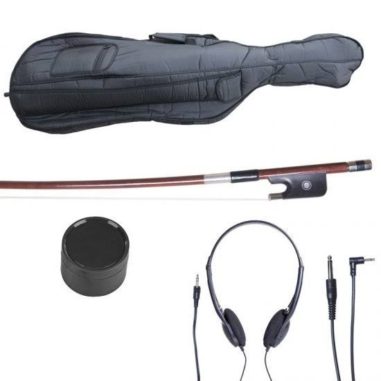 Cecilio CECO-2WH Full Size 4/4 Ebony Electric Silent Pearl White Cello in Style 2 +Soft Case, Bow u0026 Accessories - Image 8