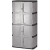 Rubbermaid 7083 Double-Door Storage Cabinet – Base/Top, 36W x 18d x 72h, Gray/Black