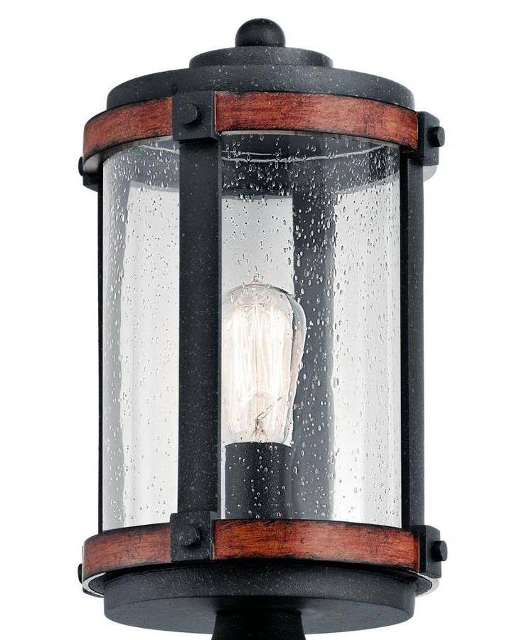 Kichler Barrington 17.85-in H Distressed Black and Wood Post Light - Image 2