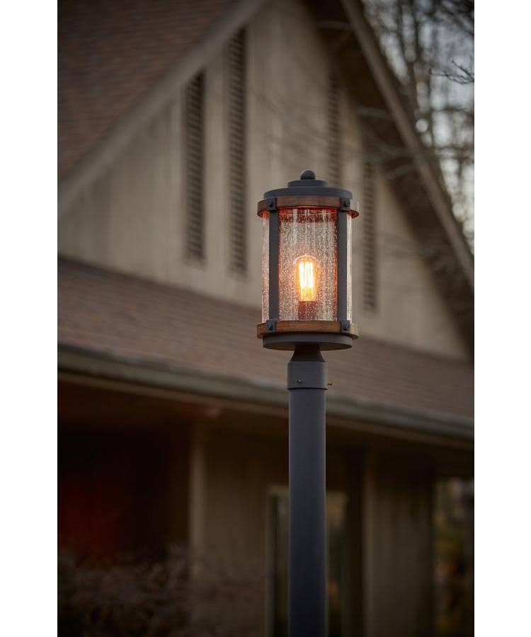Kichler Barrington 17.85-in H Distressed Black and Wood Post Light - Image 3