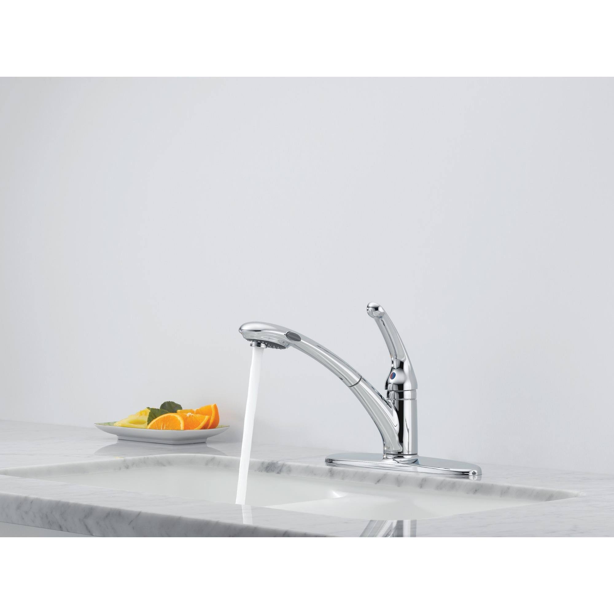 Delta 470-WE-DST Signature Single Handle Pull-Out Kitchen Faucet Chrome - Image 2