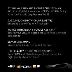Alternative view of Panasonic Streaming 4K Blu Ray Player with Dolby Vision and HDR10+ Ultra HD Premium Video Playback, Hi-Res Audio, Voice Assist – DP-UB820-K (Black)