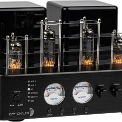 Dayton Audio HTA100BT Hybrid Stereo Tube Amplifier with Bluetooth USB Aux Phono in Sub Out 100W