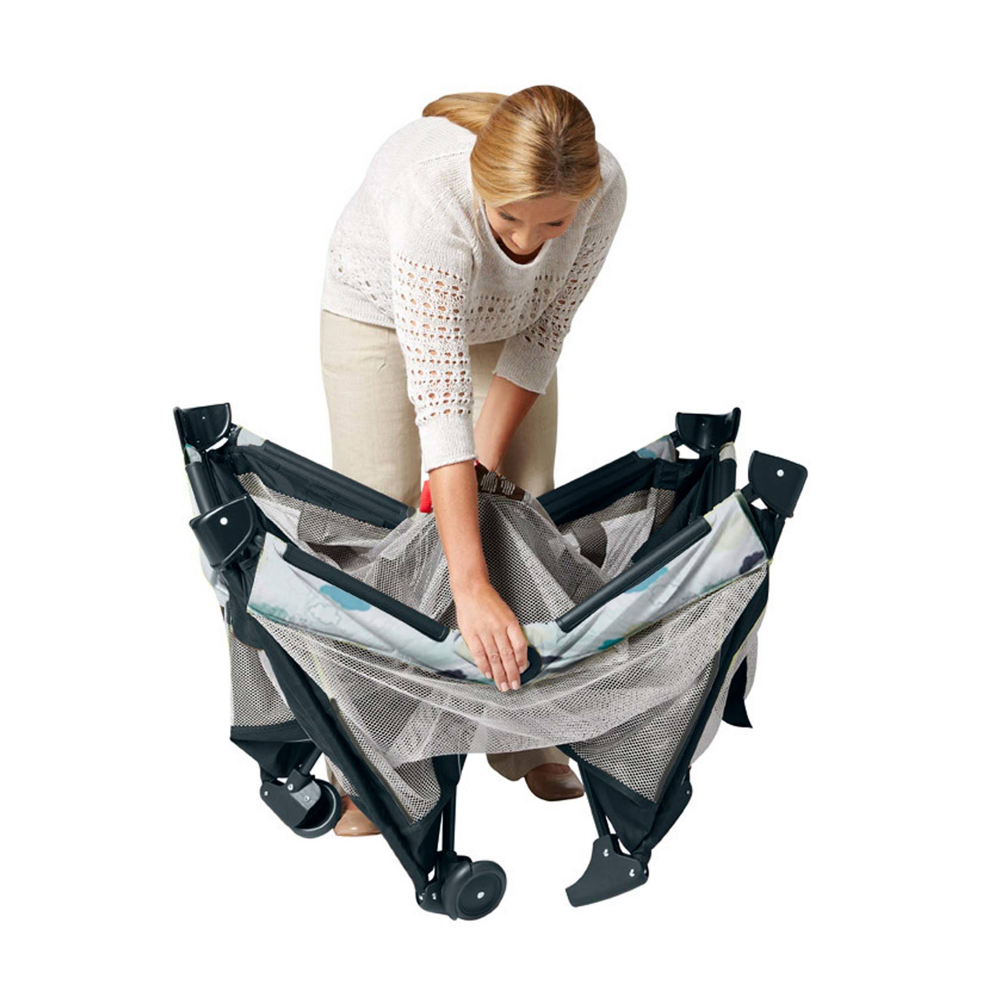 Graco Pack &n Play Playard with Automatic Folding Feet – Stratus , Gray - Image 3