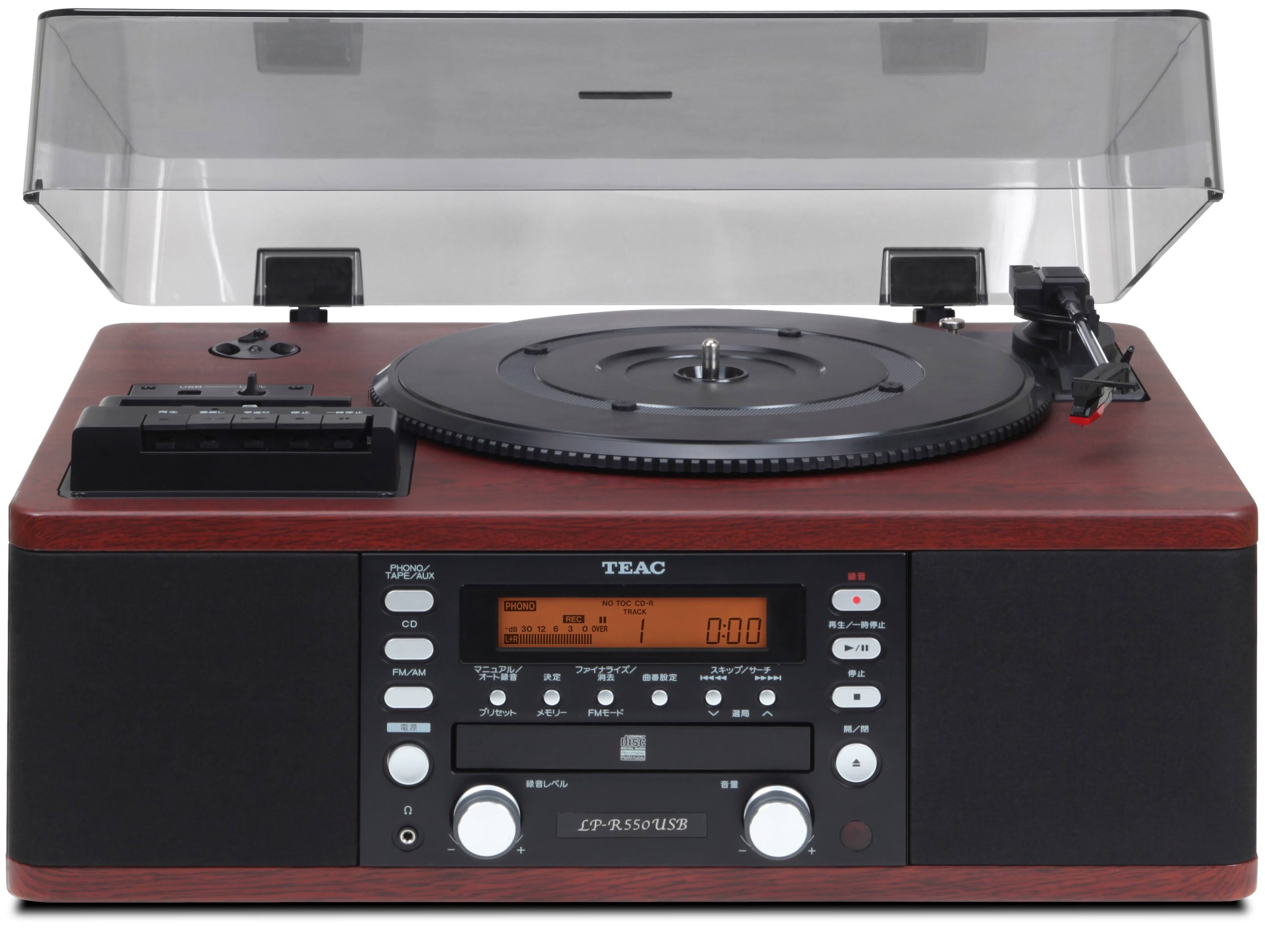 Teac Lp-r550usb CD Recorder Cassette Turntable Walnut - Image 2