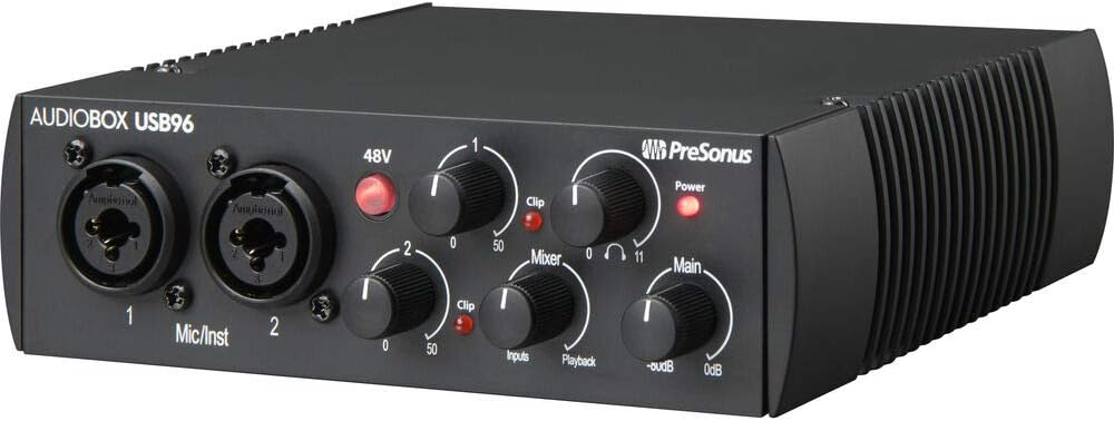 PreSonus AudioBox 96 Audio Interface (May Vary Blue or Black) Full Studio Bundle with Studio One Artist Software Pack with Eris 4.5 BT Pair Studio Bluetooth Monitors and 1/4?? Instrument Cable - Image 2