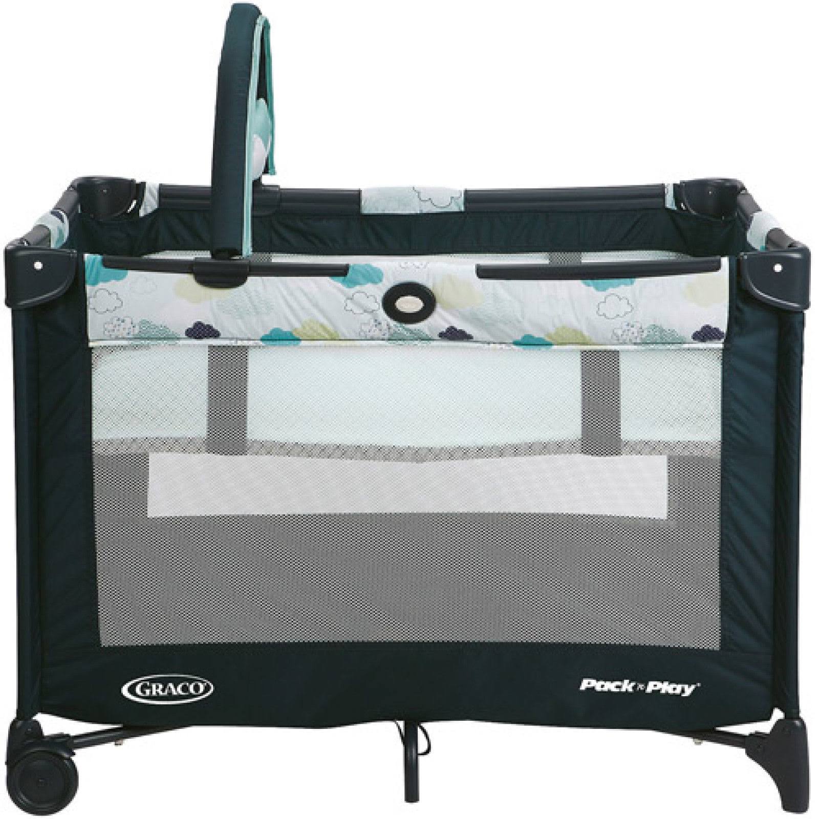 Graco Pack &n Play Playard with Automatic Folding Feet – Stratus , Gray - Image 2