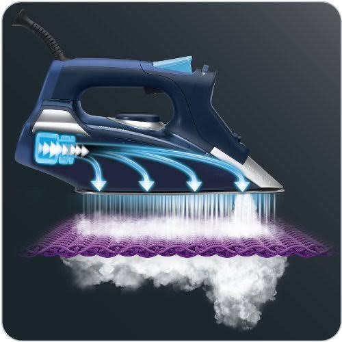 Rowenta DW9280 Steam Force Steam Iron with 400-Hole Stainless Steel Soleplate, 1800-Watt, Blue - Image 4