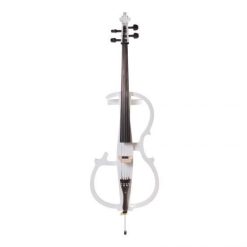 Alternative view of Cecilio CECO-2WH Full Size 4/4 Ebony Electric Silent Pearl White Cello in Style 2 +Soft Case, Bow u0026 Accessories