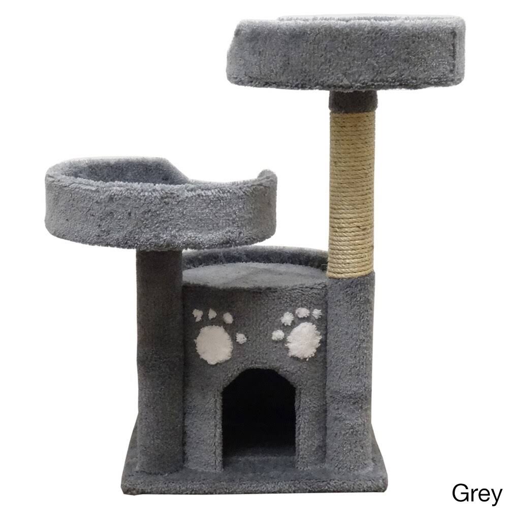 New Cat Condos Double Perch Solid Wood Cat Condo (Brown) - Image 3
