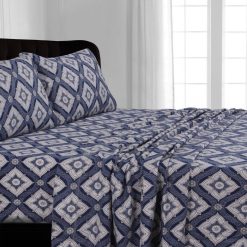 200-gsm Damask Printed Deep Pocket Flannel Sheet Set King