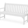 POLYWOOD Vineyard Recycled Plastic Garden Bench, Size: 60 inch, White