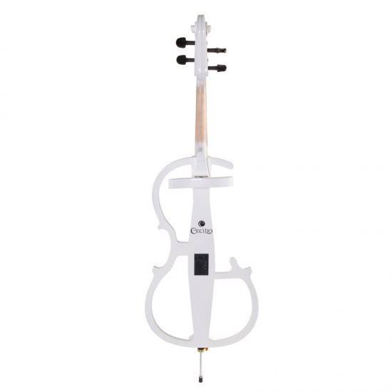 Cecilio CECO-2WH Full Size 4/4 Ebony Electric Silent Pearl White Cello in Style 2 +Soft Case, Bow u0026 Accessories - Image 4