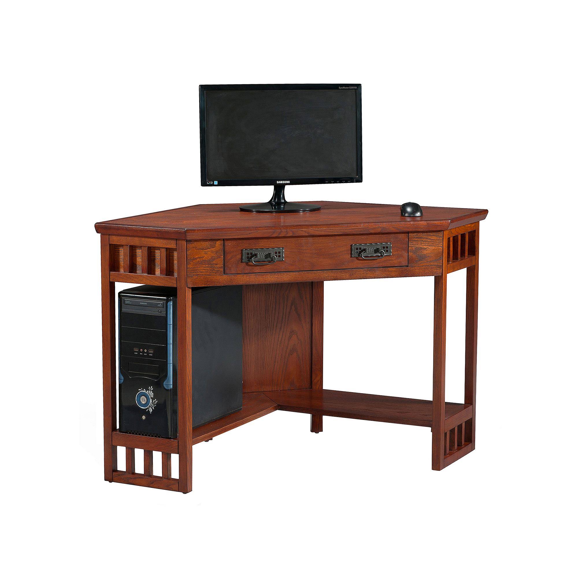 Leick Furniture Mission Corner Computer/Writing Desk, Oak