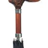Jack Rabbit Handle Beechwood Italian Self Opening Umbrella with Sheath