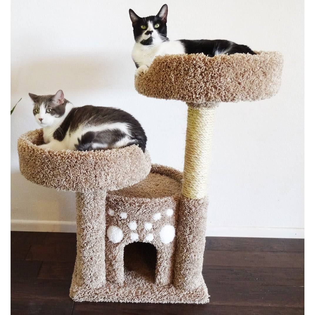 New Cat Condos Double Perch Solid Wood Cat Condo (Brown) - Image 2