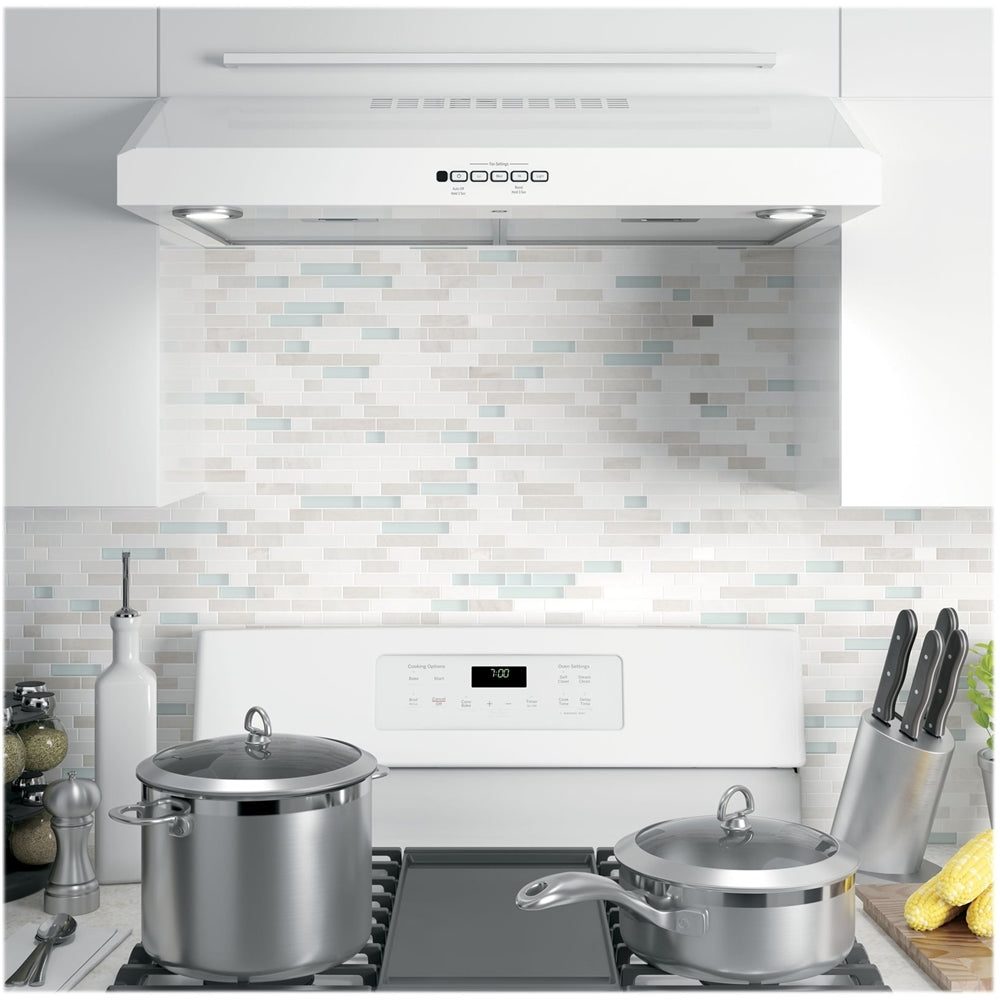 GE – 30 Convertible Range Hood – White on white - Image 2