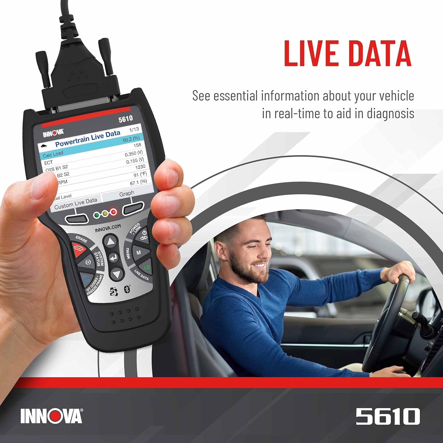 INNOVA 5610 – Newest 2022 OBD2 Diagnostic Code Scanner – BiDirectional System Test, Special Reset Function, All System Scan, Live Data - Image 7
