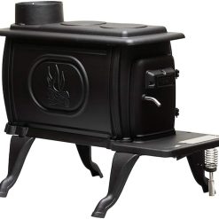 US Stove US1269E 900 Sq. Ft. Log Wood Cast Iron Stove, Black