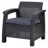 Corfu Resin Patio Armchair with Cushion – Gray – Keter