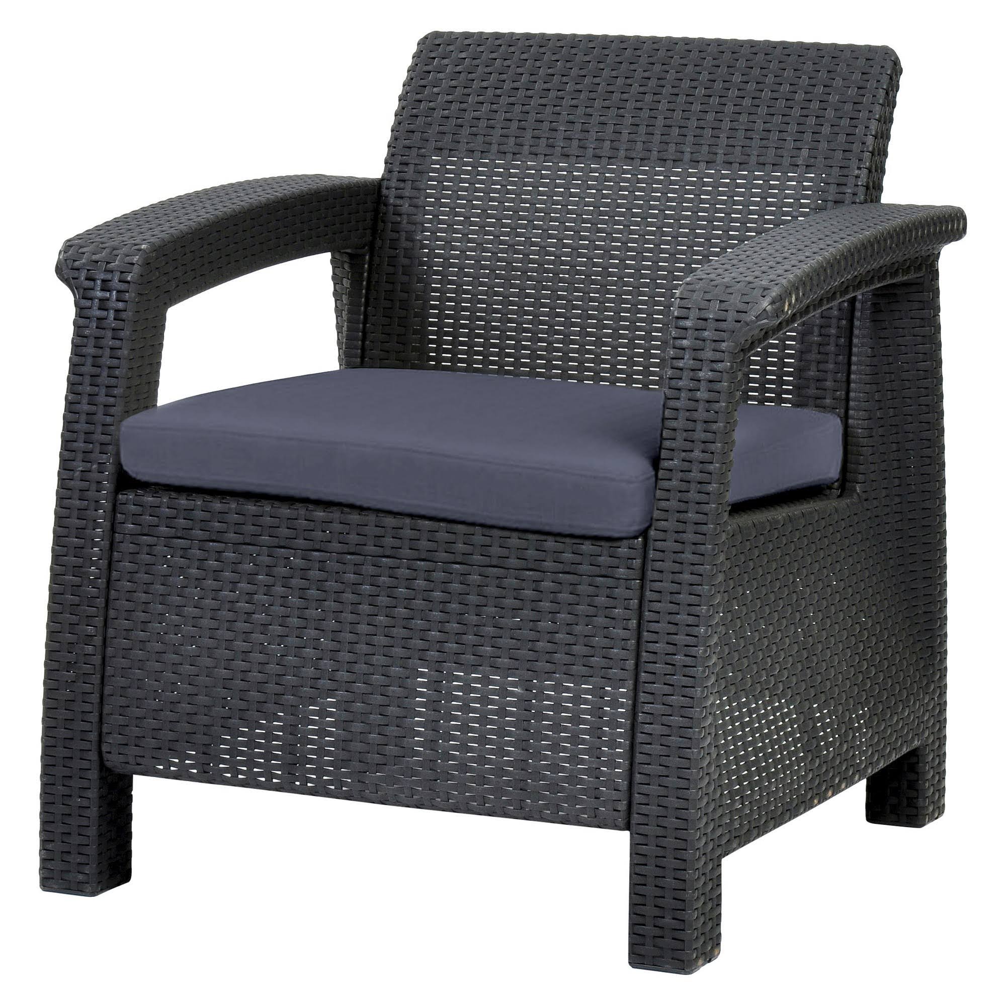 Corfu Resin Patio Armchair with Cushion – Gray – Keter