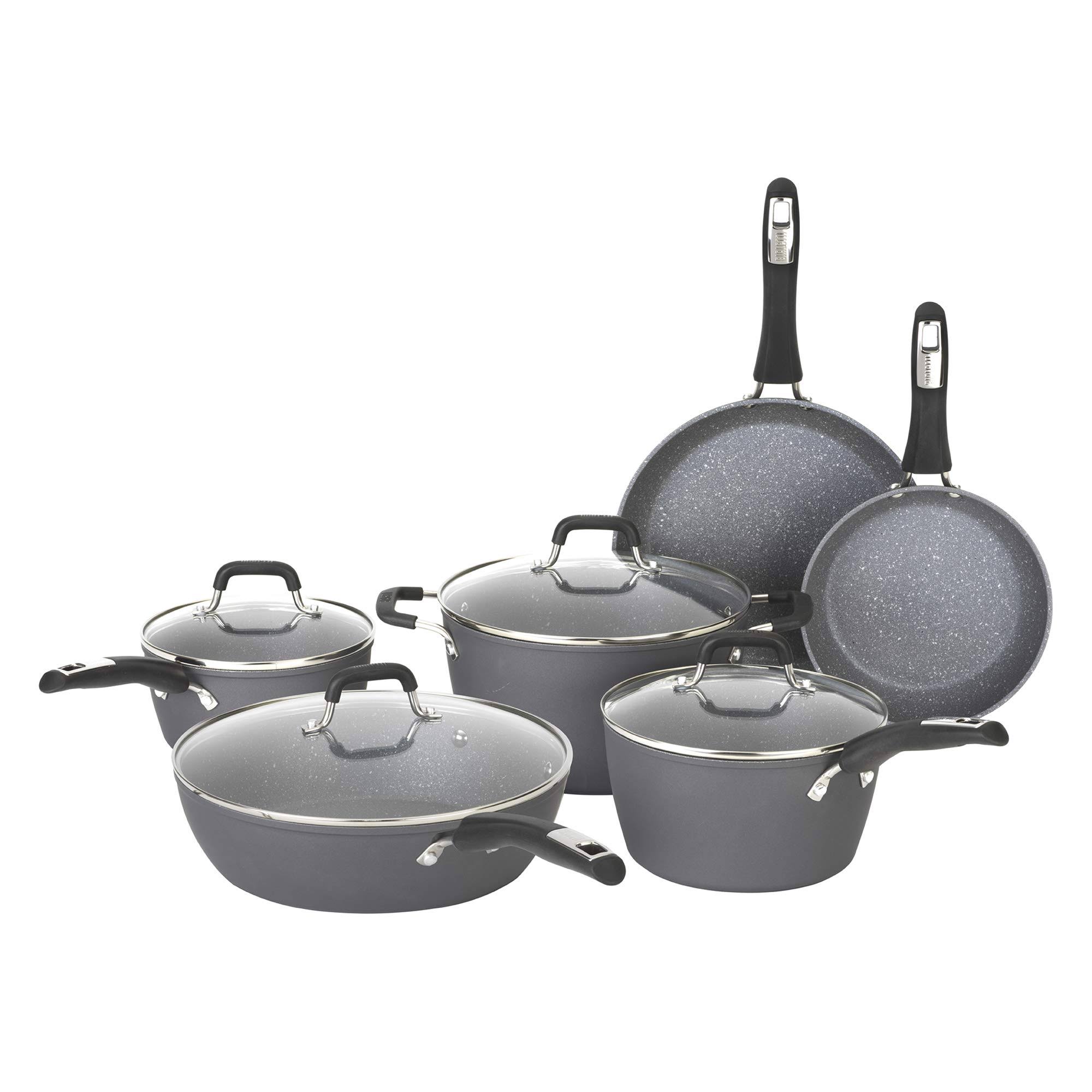 Bialetti Impact 10-Piece Black Nonstick Cookware Set