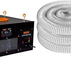 WEN 3410 3-Speed Remote-Controlled Air Filtration System (300/350/400 CFM) & FULTON 4 x 20′ Ultra Flex Clear-Vue Heavy Duty PVC Hose – MADE IN USA!
