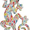 Lizard Wall Art Statue,Resin Gecko Wall Art Figurine Mexican Outdoor Reptile Wall Decor Lizard Wall Sculptures Statues for Farmhouse Porch Patio Lawn Fence (LM9001A-1)
