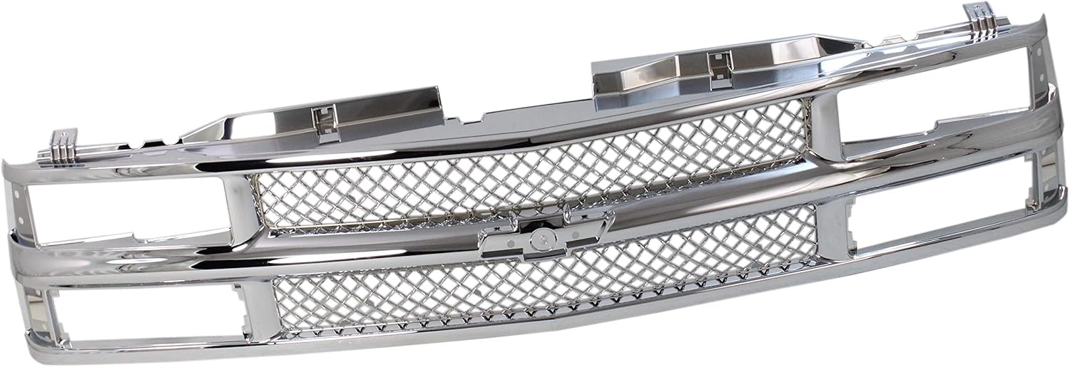 Garage-Pro Grille Assembly Compatible with CHEVROLET C/K FULL SIZE P/U 1994-2000/SUBURBAN 1994-1999 Mesh Insert All Chrome with Dual/Composite HL - Image 4