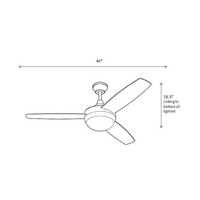 Harbor Breeze Beach Creek 44-in Brushed Nickel LED Indoor Downrod or Flush Mount Ceiling Fan with Light Remote (3-Blade) - Image 5