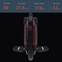 Alternative view of InMotion V8F Electric Unicycle 16 Inch Wheel 21.8 mph 35 Miles Mileage Self-Balancing Electric Scooter for Adults, Colorful Atmosphere Lamp, Built-in Speaker (US Plug)