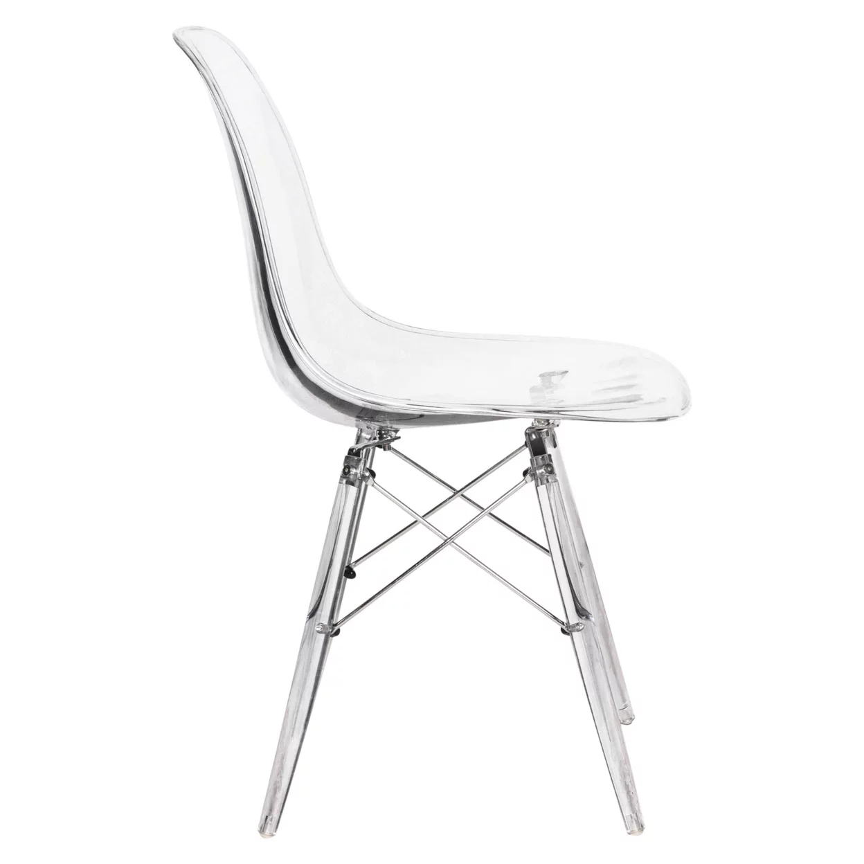 Dover Molded Side Chair with Acrylic Base, Set of 4 – Clear - Image 3
