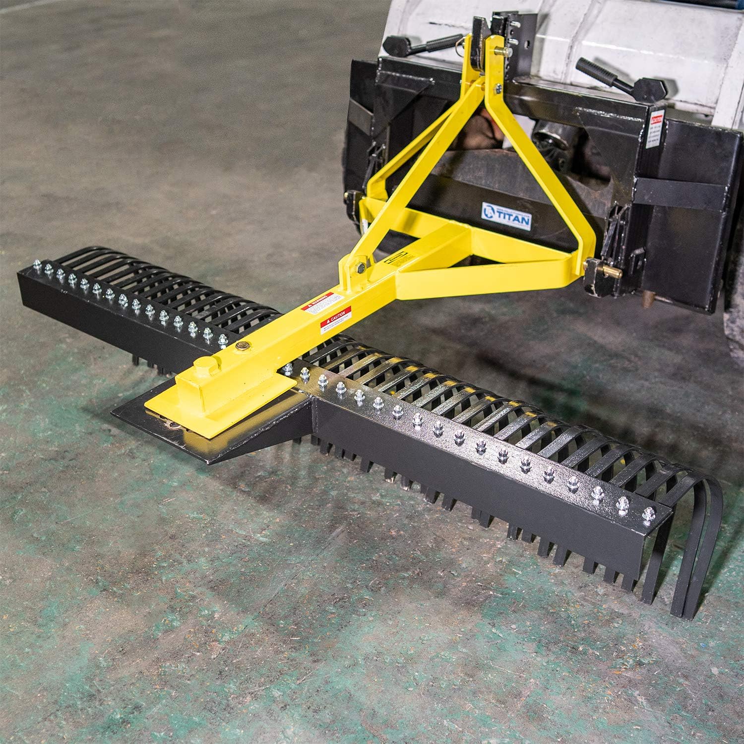 Titan Attachments 6 Landscape Rake for Compact Tractors, Quick Hitch Compatible - Image 7