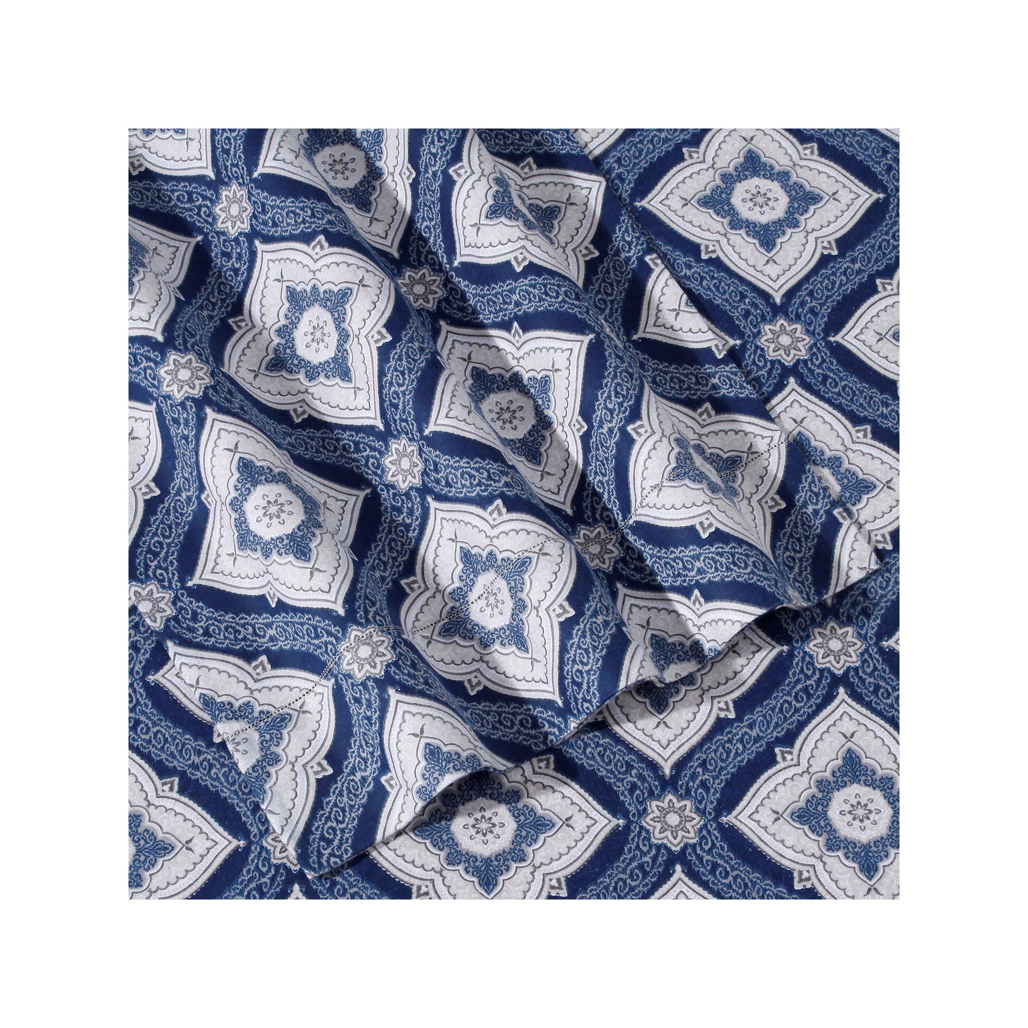 200-gsm Damask Printed Deep Pocket Flannel Sheet Set King - Image 7