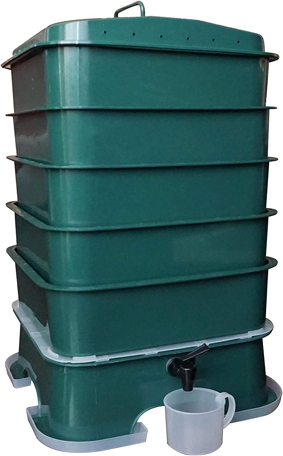 VermiHut Plus 5-Tray Worm Compost Bin ?C Easy Setup and Sustainable Design