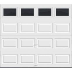 Clopay Classic Collection 8 ft. x 7 ft. 6.5 R-Value Insulated White Garage Door with Plain Window 111378