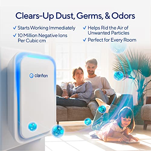 Clarifion – Negative Ion Generator with Highest Output (10 Pack) Filterless Mobile Ionizer & Travel Air Purifier, Plug in, Eliminates: Pollutants, Allergens, Germs, Smoke, Bacteria, Pet Dander & More - Image 5