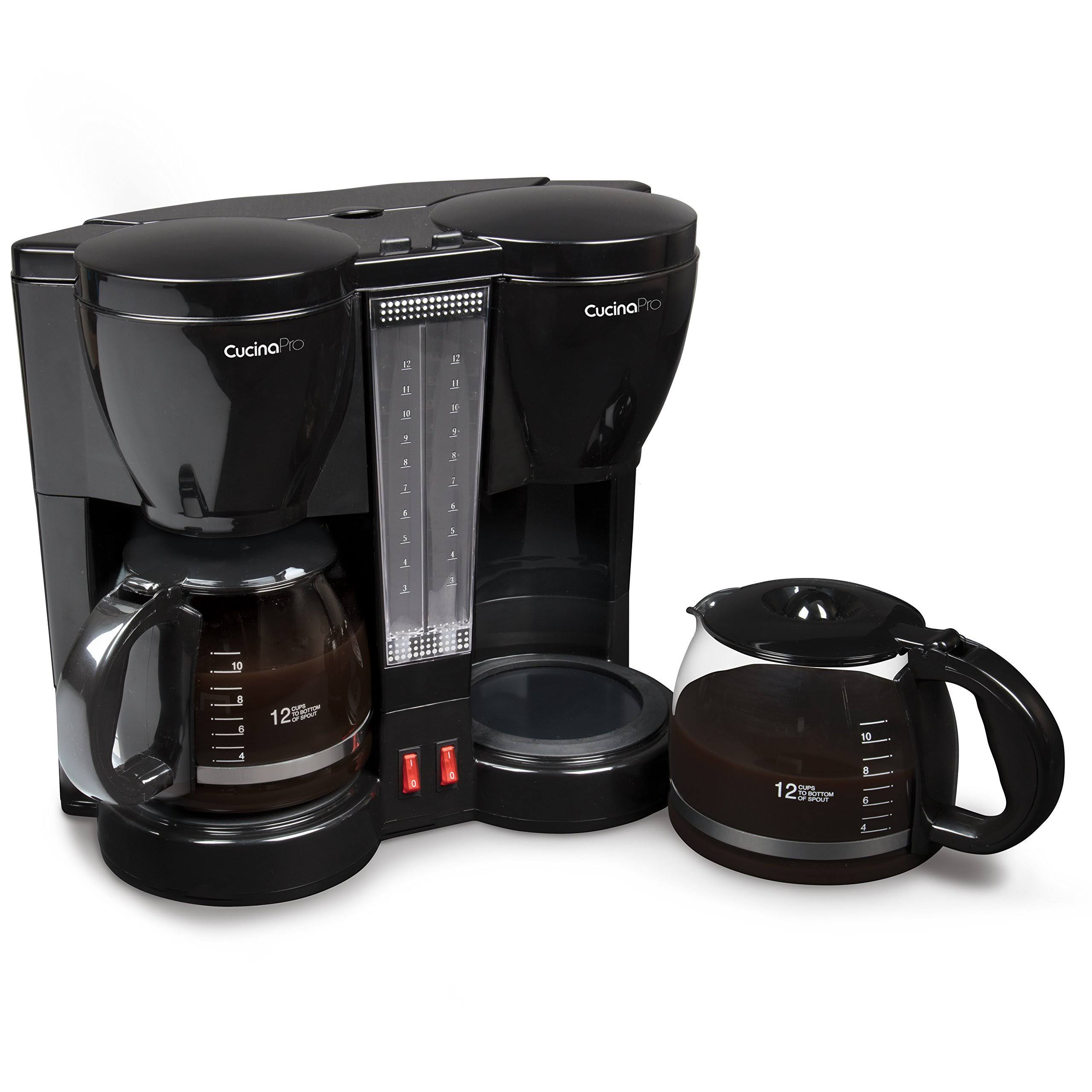 Cucinapro Double Coffee Brewer Station – Dual Coffee Maker Brews Two 12-Cup Pots