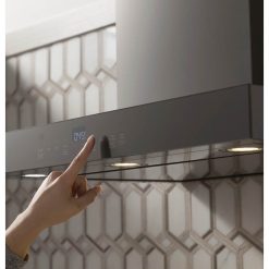 Alternative view of GE – 36 Convertible Range Hood – Black stainless steel