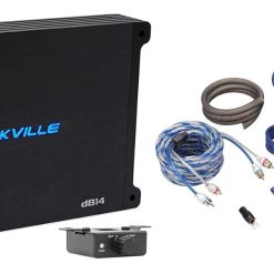 Rockville dB14 4000w Peak/1000w RMS Mono 2 Ohm Amplifier Car Audio Amp Bundle with Rockville RWK4CU 4 AWG Gauge 100% Copper Complete Amp Installation Wire Kit OFC
