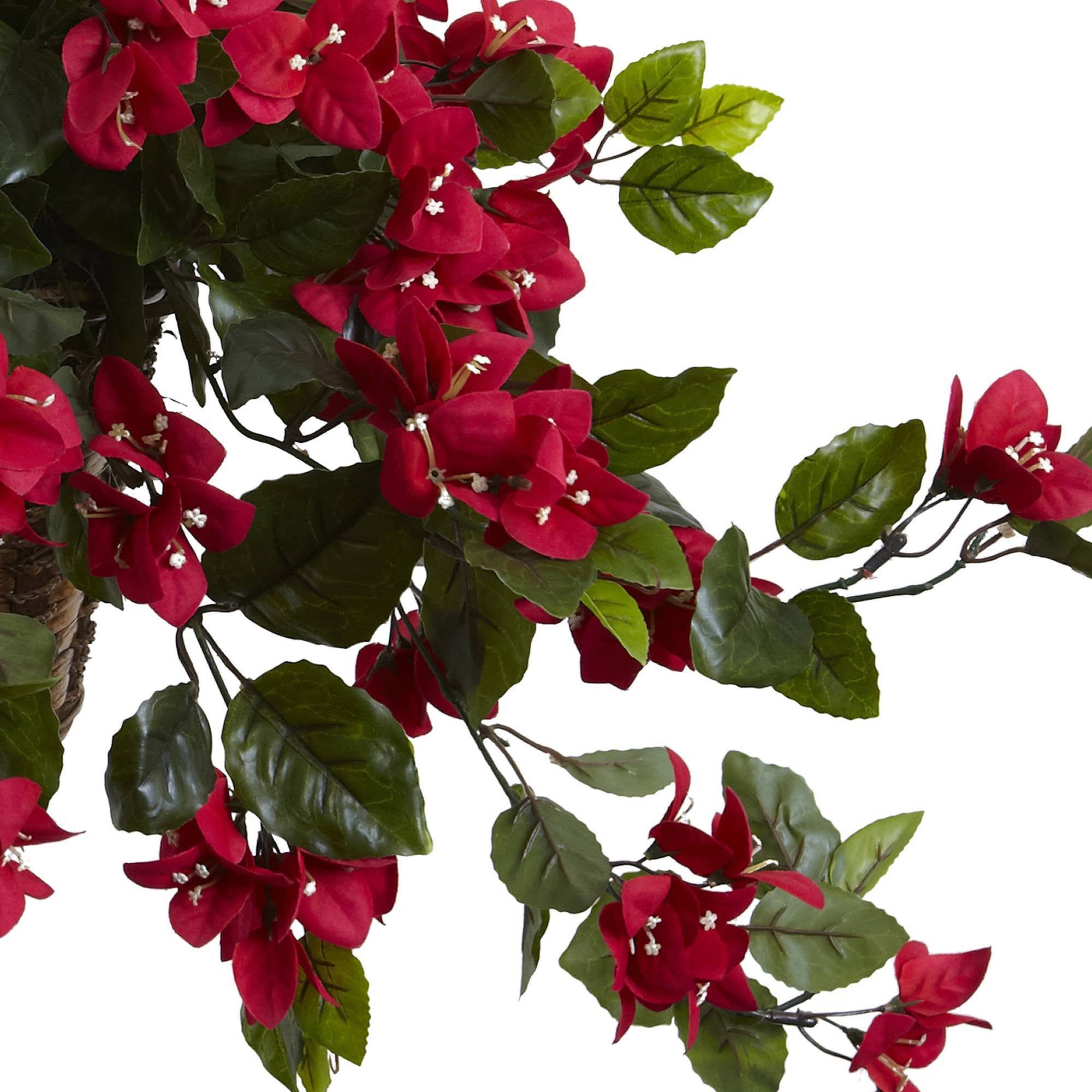Nearly Natural Bougainvillea Hanging Basket UV Resistant (Indoor/Outdoor) Red - Image 3