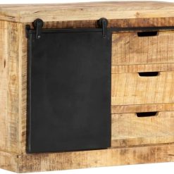 Living Room Storage Cabinet Storage Cabinet Entryway Cabinet Laconic Cabinet Storage Shelf Wine Cabinet Retro Style Textured Sideboard Textured Sideboard 31.5×11.8×23.6 Solid Mango Wood