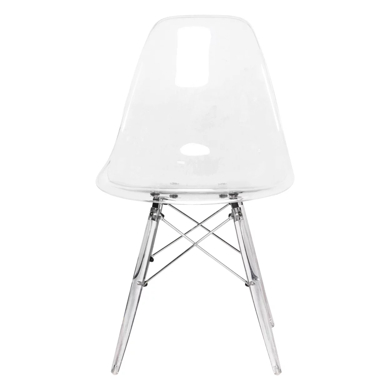 Dover Molded Side Chair with Acrylic Base, Set of 4 – Clear - Image 2
