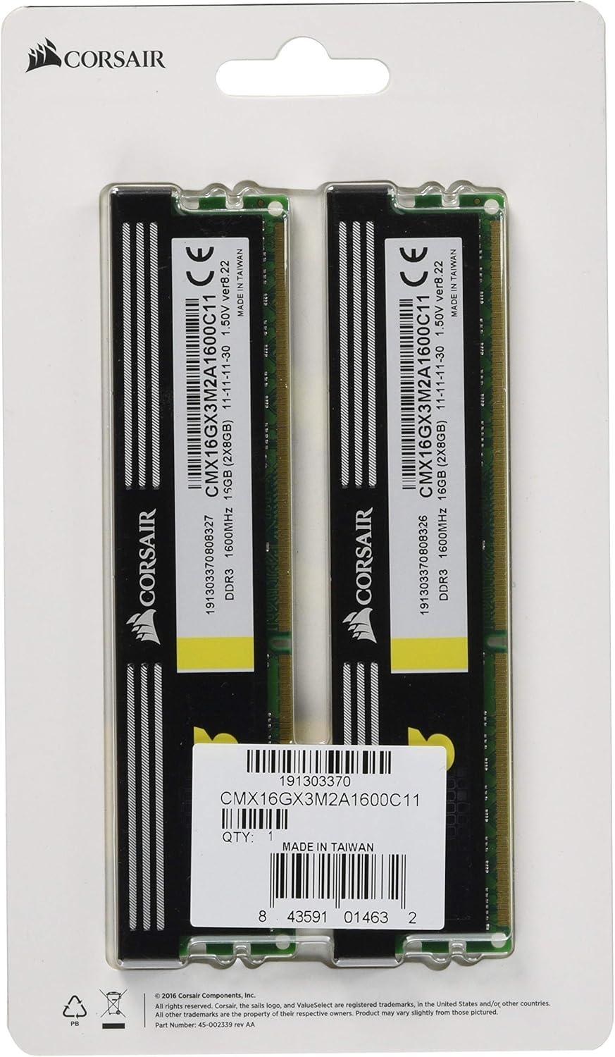 Corsair 16GB XMS3 (2x 8GB) DDR3 SDRAM 1600MHz 240-Pin 16 Dual Channel Kit DDR3 1600 (PC3 12800) CMX16GX3M2A1600C11 - Image 2