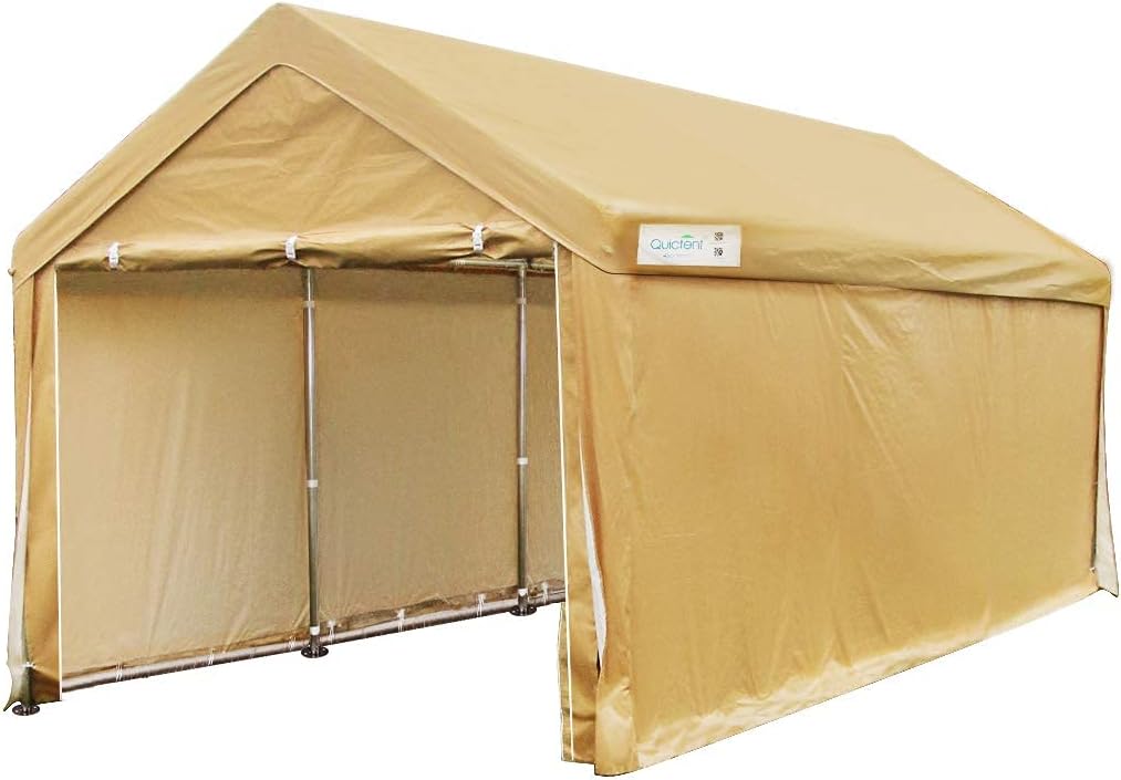 Quictent 10??x20?? Carport Heavy Duty Car Canopy Galvanized Car Shelter with Reinforced Steel Cables and Ground Bars