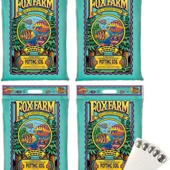 FoxFarm Ocean Forest Potting Soil Mix Indoor Outdoor for Garden and Plants | Plant Fertilizer | 12 Quarts (4 Pack) | The Hydroponic City Stake