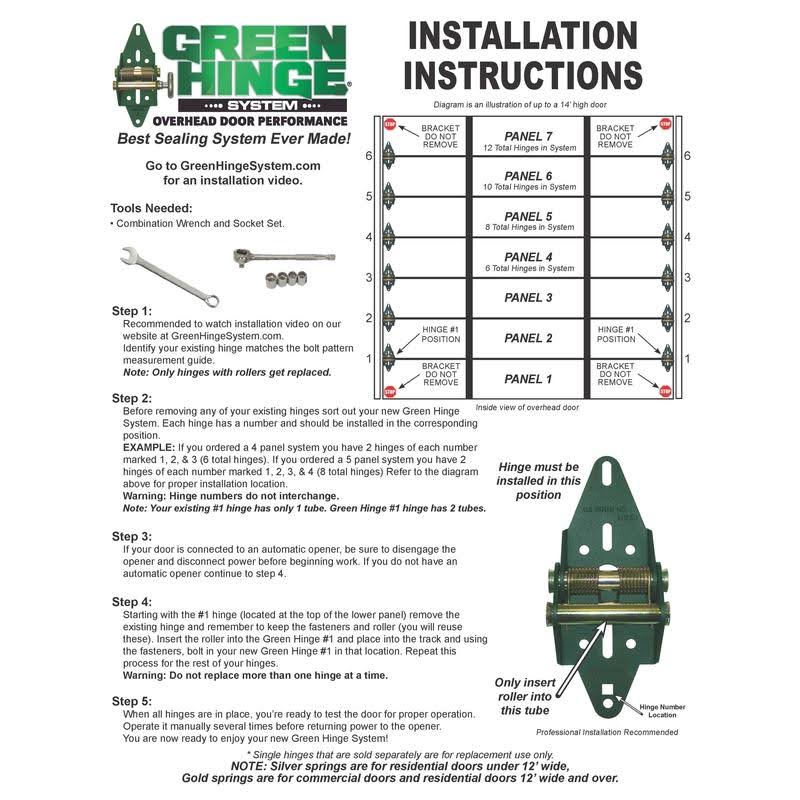 Green Hinge System 5766993 Steel Commercial Garage Door Hinge for 4 - Image 8